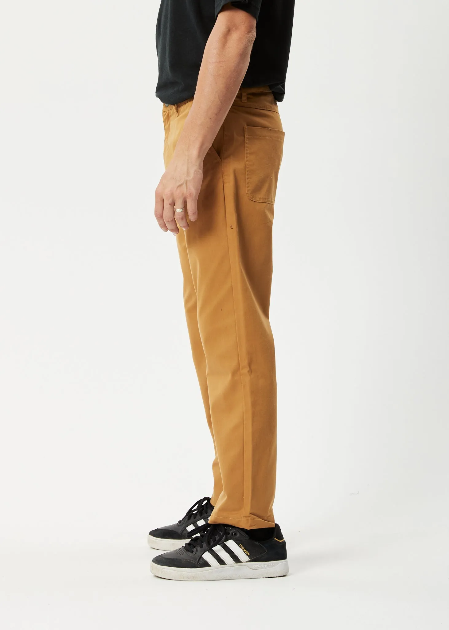 AFENDS Mens Ninety Twos - Relaxed Chino Pants - Chestnut