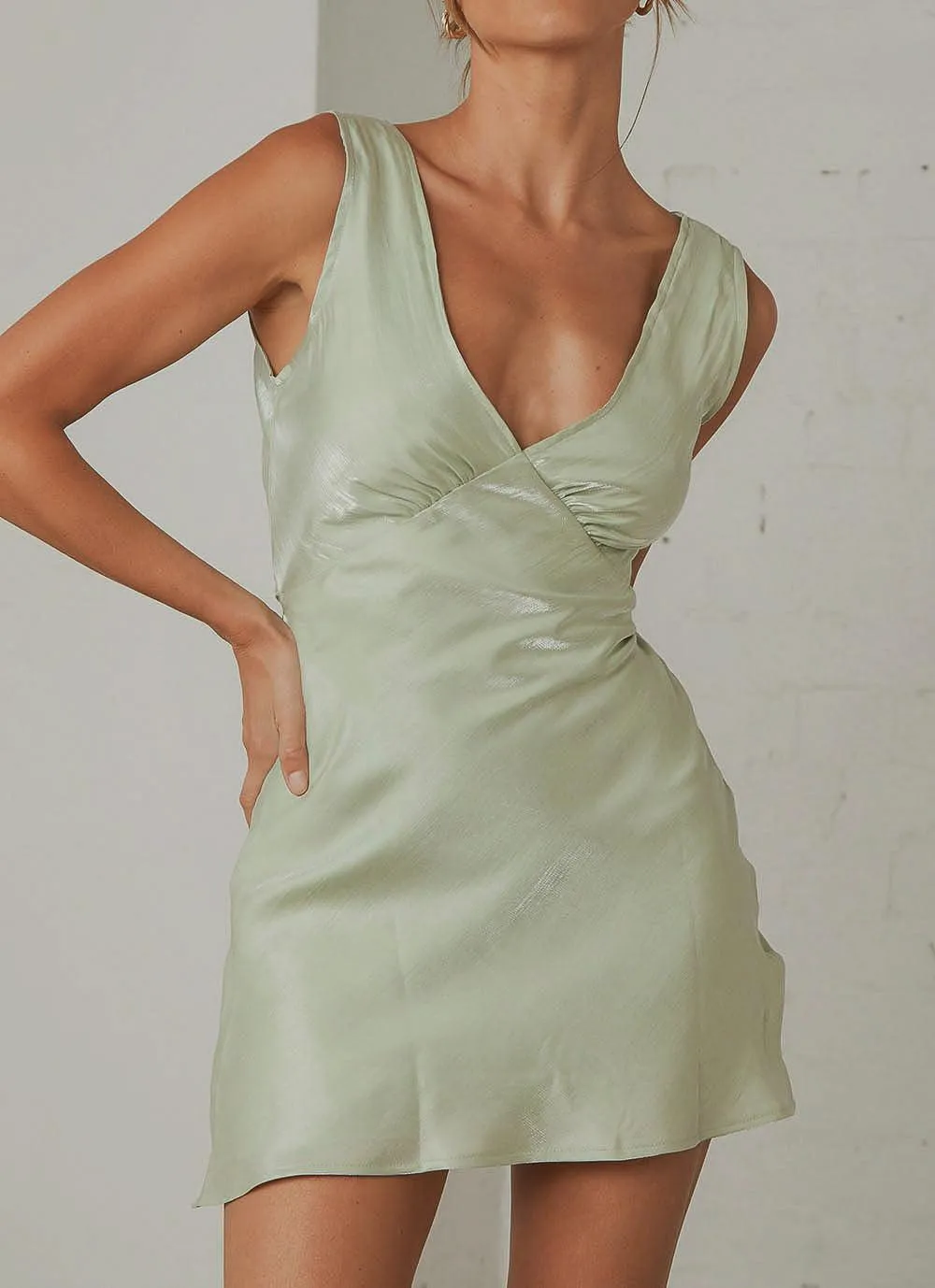 Audrey Vintage Slip Dress - Sage