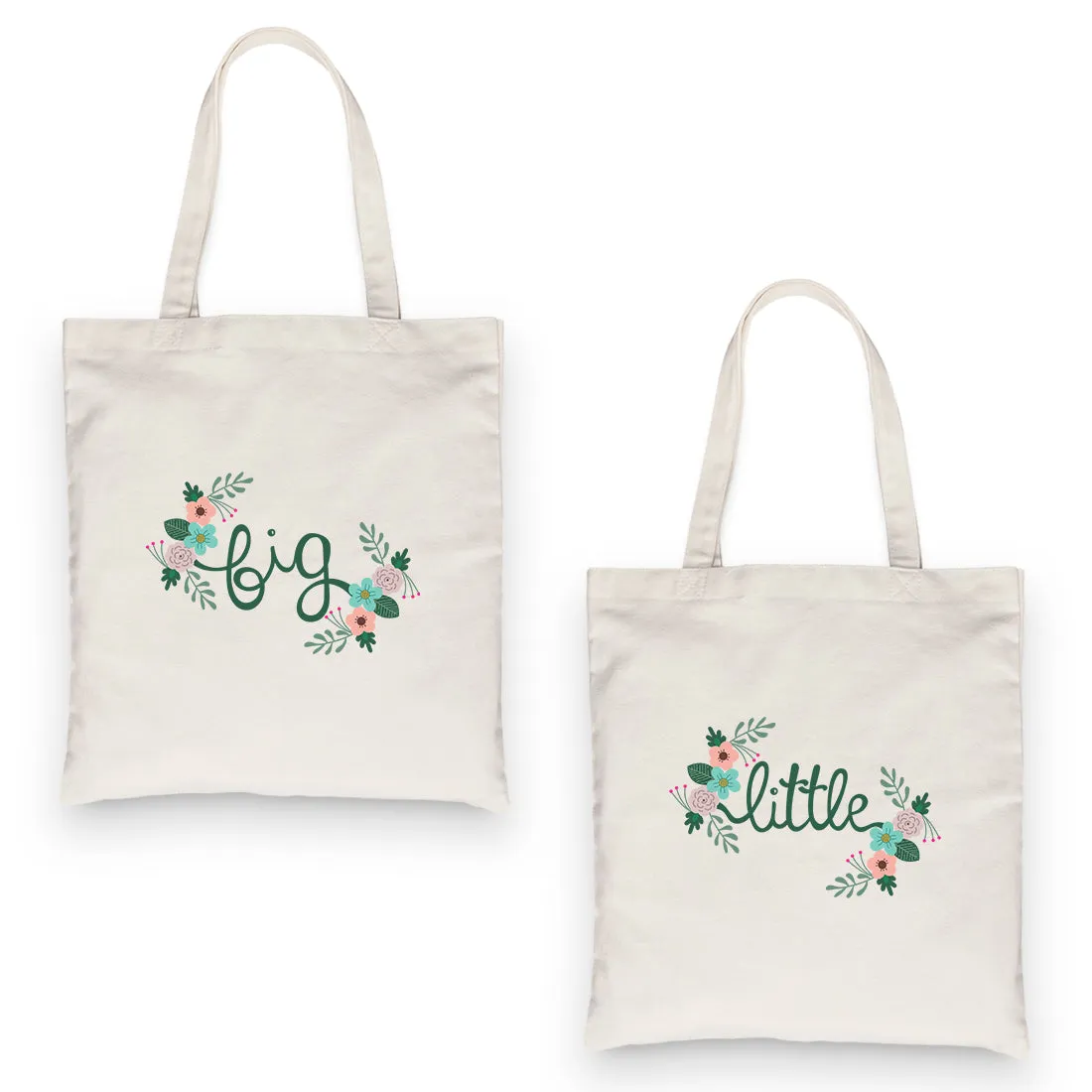 Big Little Floral BFF Matching Canvas Bags Fantastic Lovely Gifts