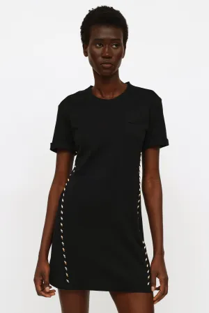 Black Embellished T-Shirt Dress