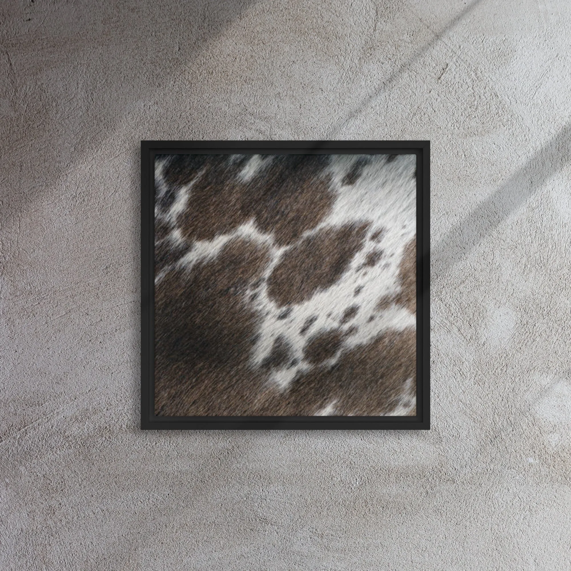 Brown Cow Artwork Framed Canvas Print