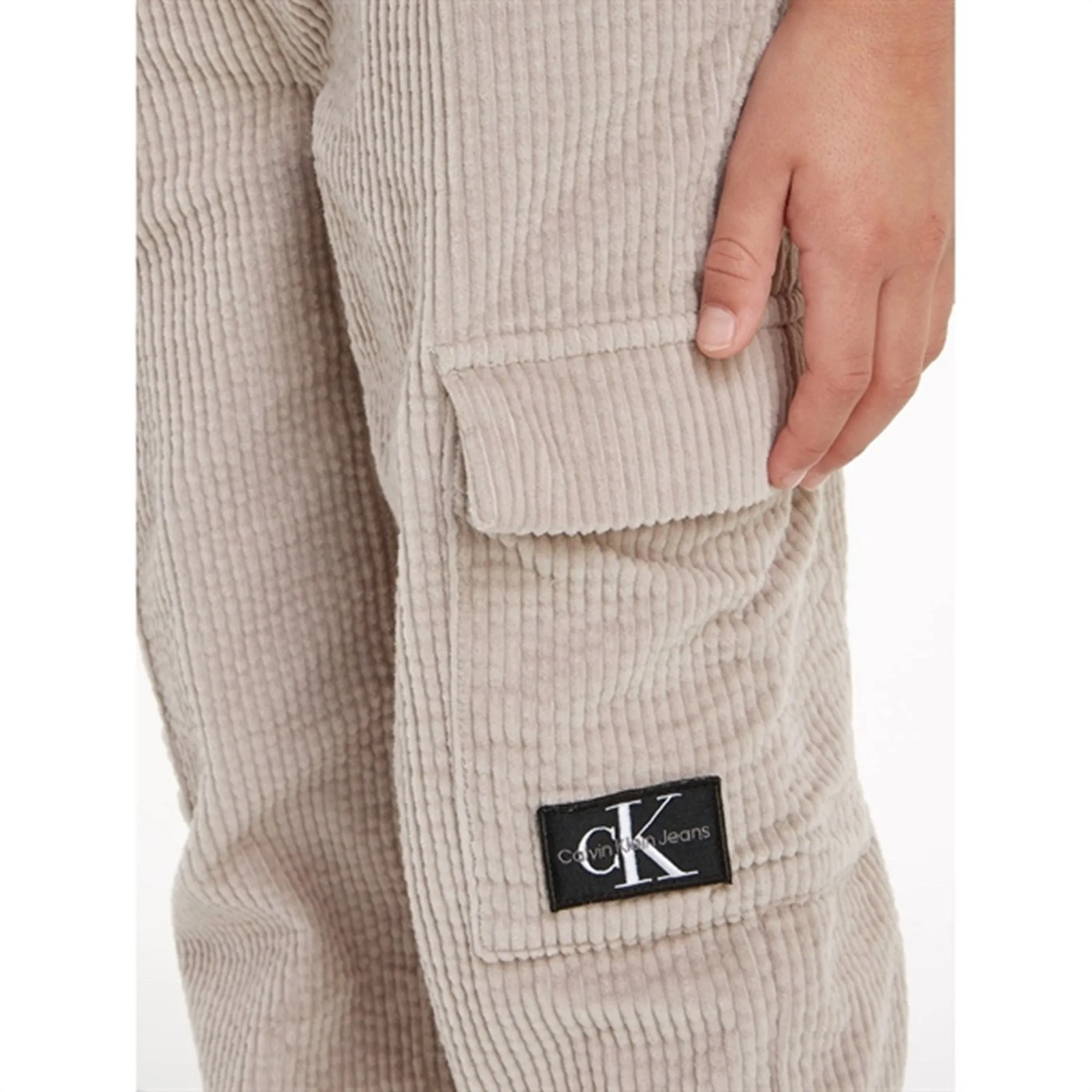 Calvin Klein Corduroy Badge Cargo Jogging Pants Porpoise