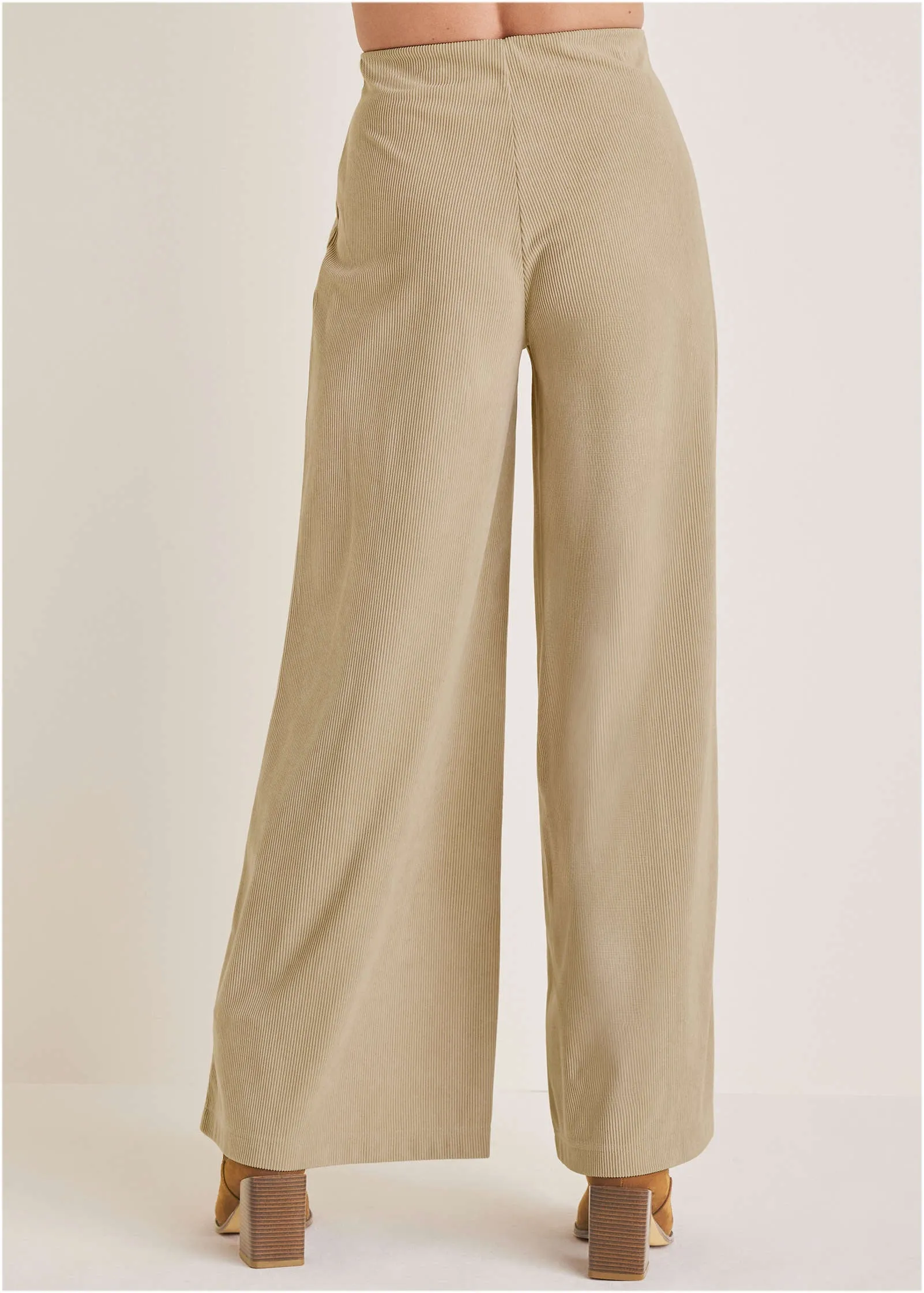 Corduroy Wide Leg Pants - Oxford Tan