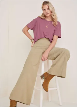 Corduroy Wide Leg Pants - Oxford Tan