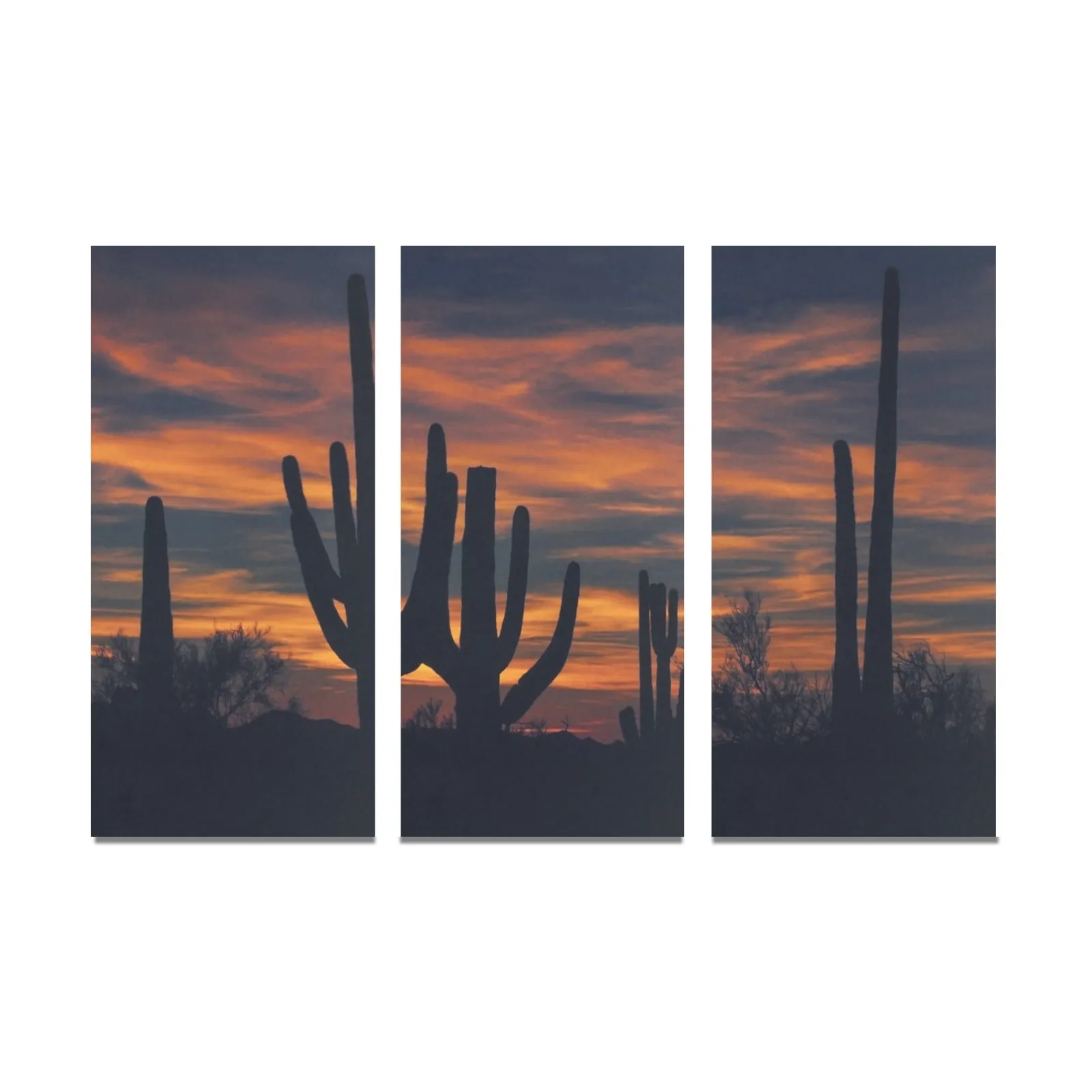 Desert Sunset 3 Pc Canvas Prints Framed Canvas Art Prints Set of 3