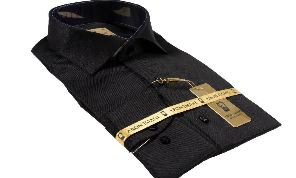 Exquisitely Crafted, the ARON IMANI Men's Dress Shirt. Slim fit, European made for superior style | IMANI Navy