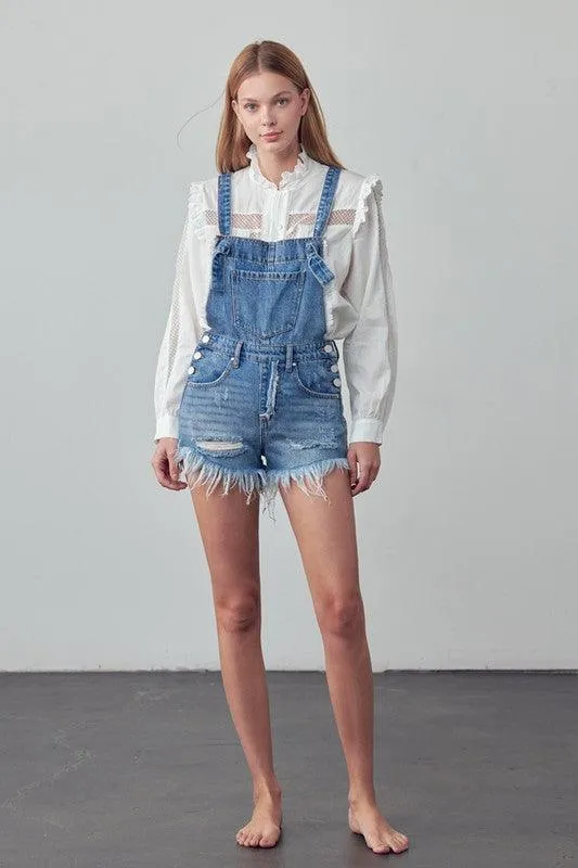 Frayed Overall Romper