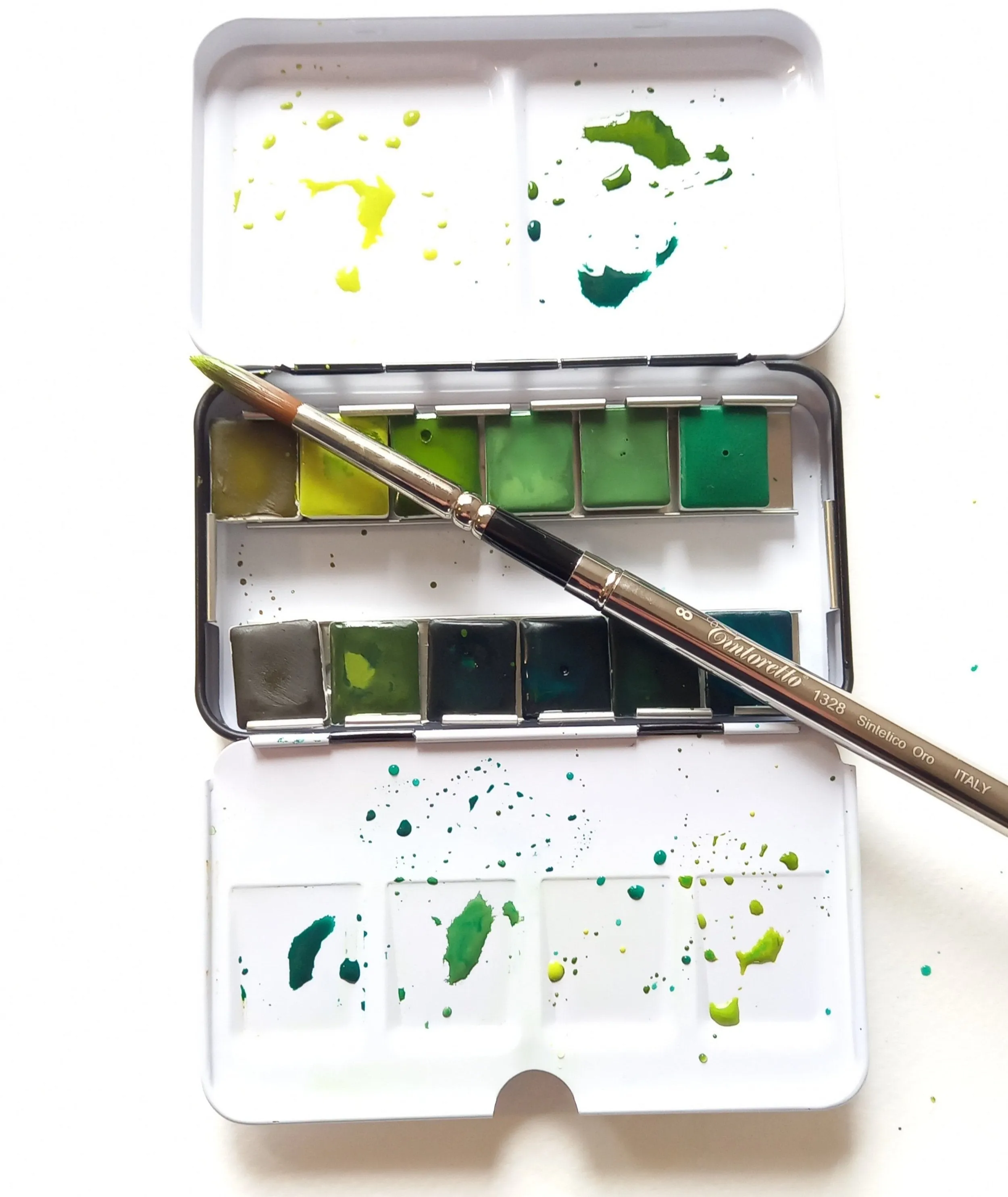 Green Palette - Handmade watercolor set