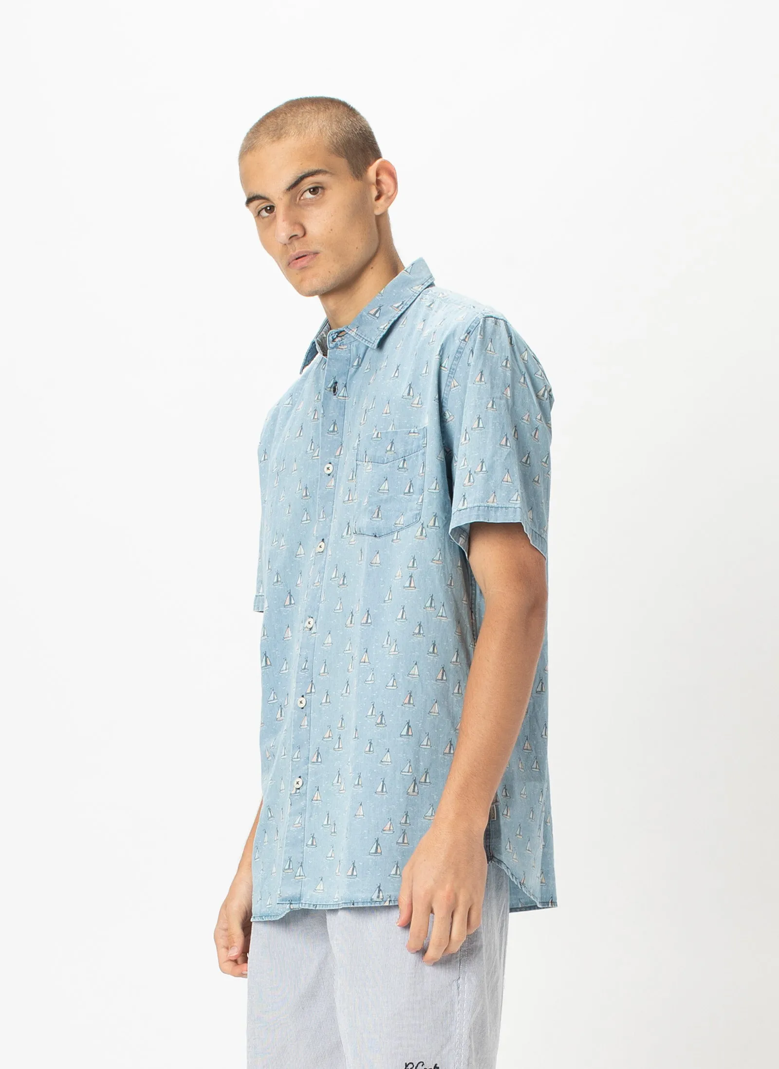 Holiday Short-Sleeve Shirt Indigo Yachts - Sale