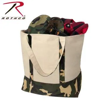 Large Camo Canvas Tote Bag