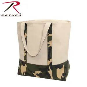 Large Camo Canvas Tote Bag