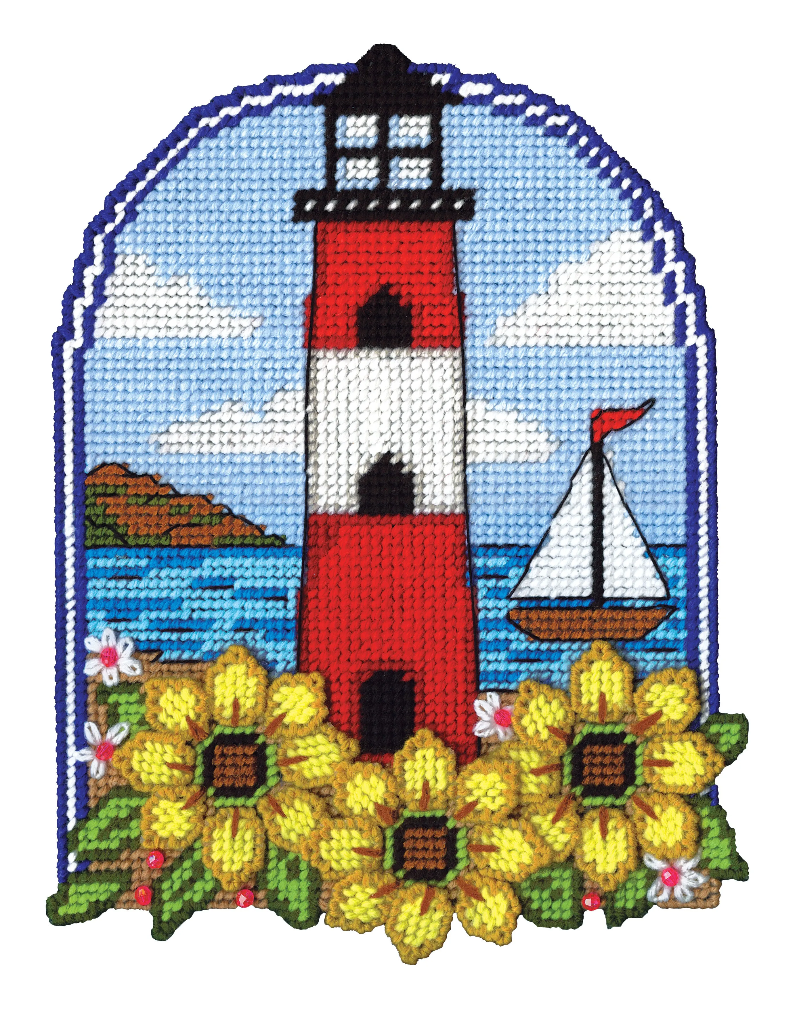 Lighthouse Plastic Canvas Wall Hanging