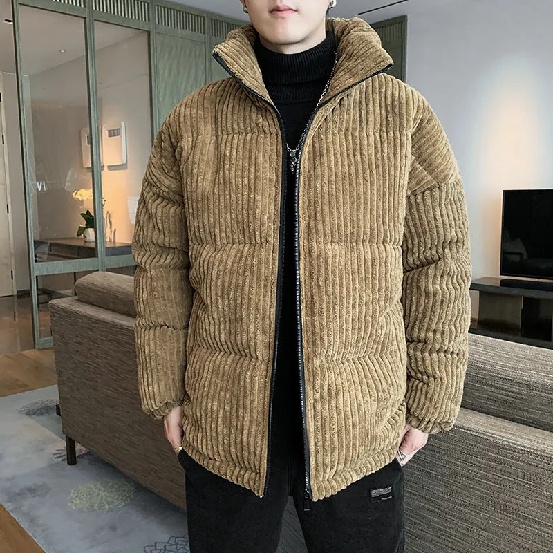 Man Cave Corduroy Padded Jacket Men Winter Thickening