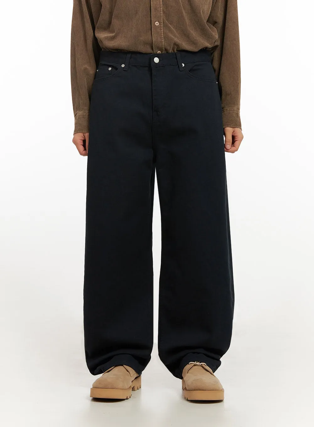 Men's Cotton Solid Wide Fit Pants ID413