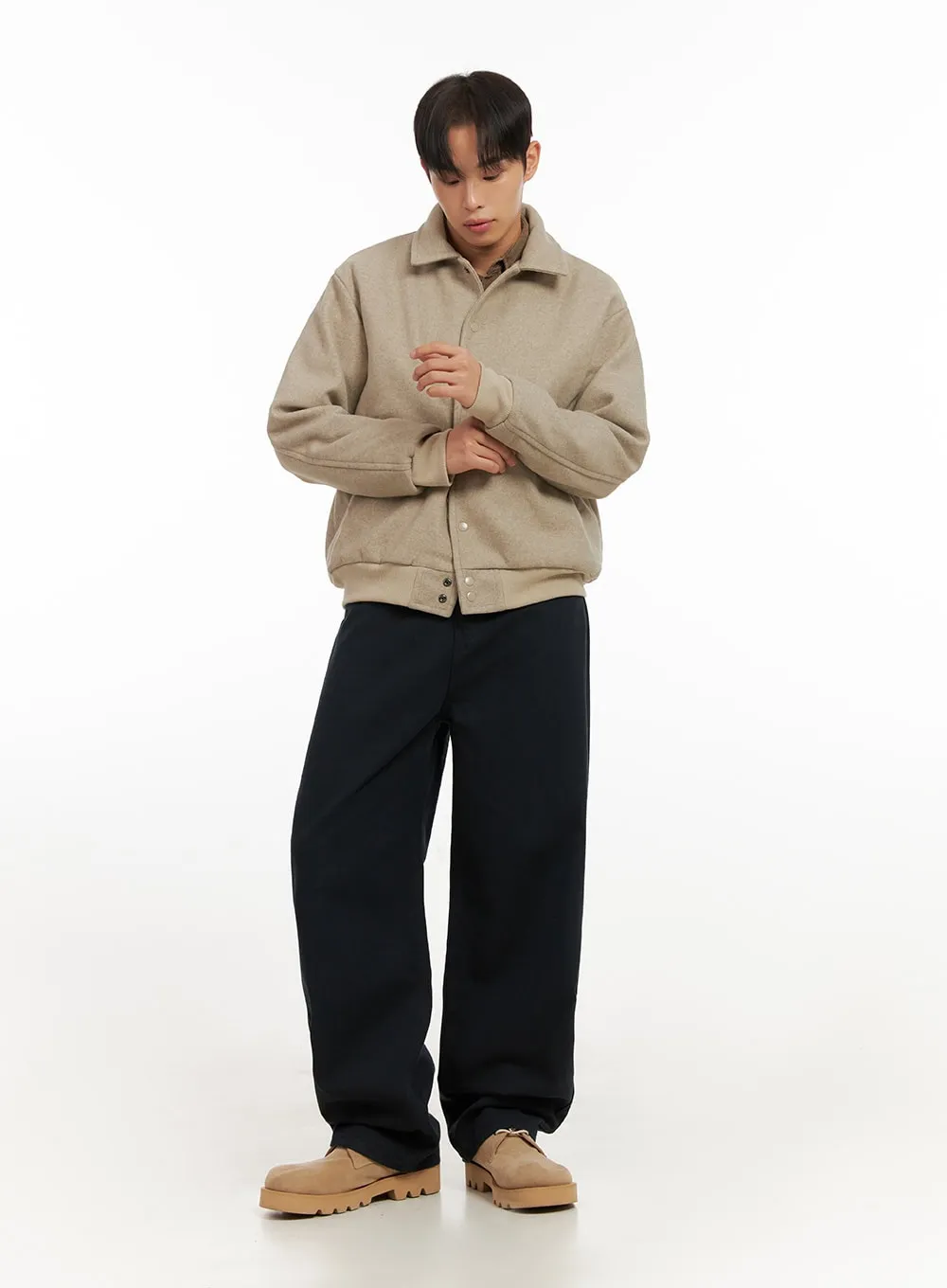 Men's Cotton Solid Wide Fit Pants ID413