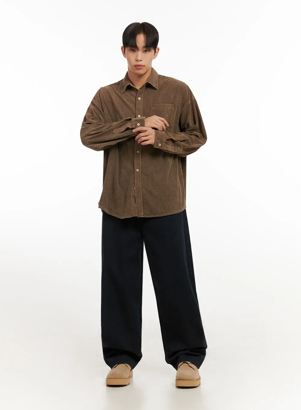 Men's Cotton Solid Wide Fit Pants ID413