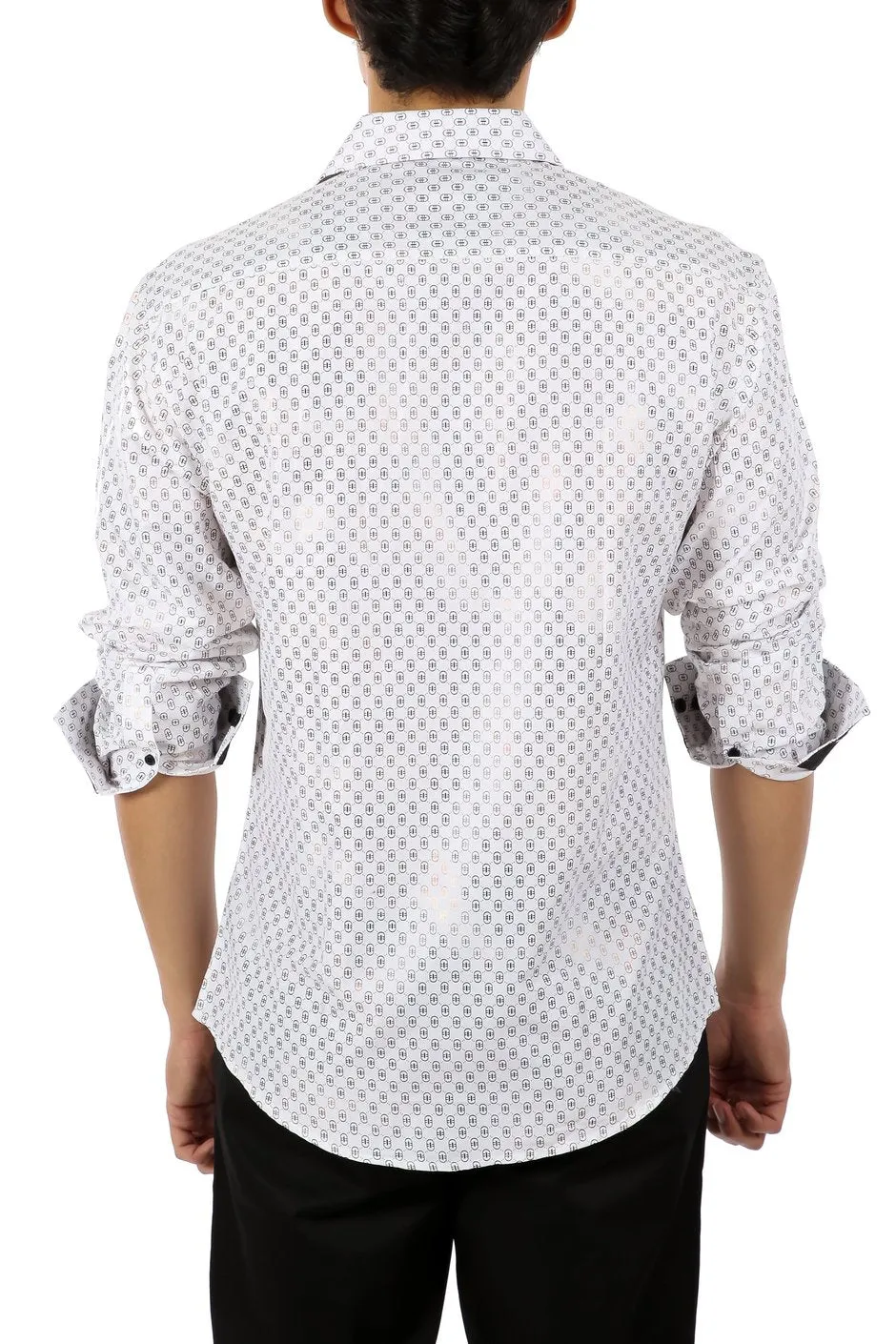 Men's Slim-Fit European Design Long Sleeves Shirt White | 192512