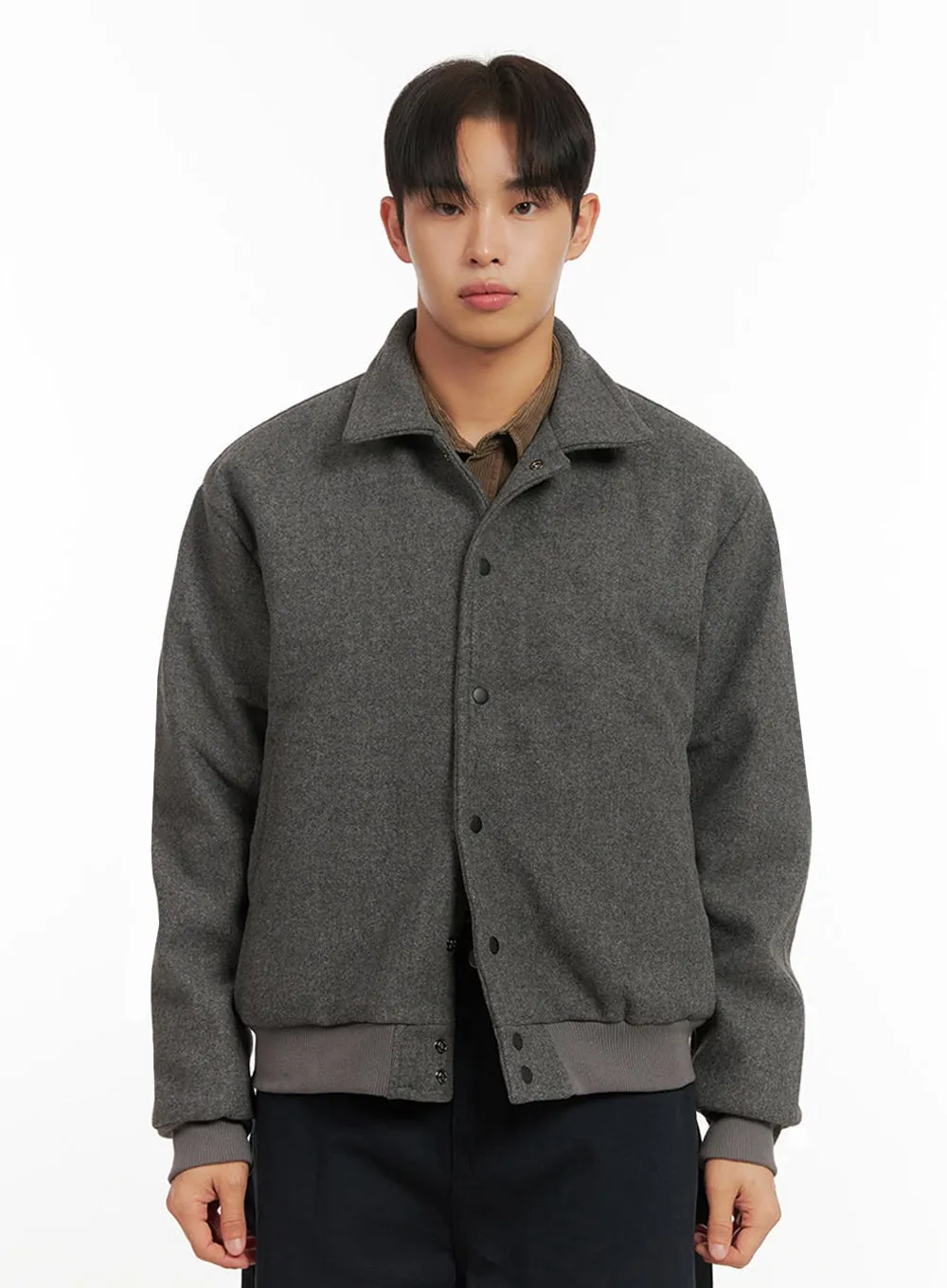 Men's Solid Collar Wool Jumper ID413