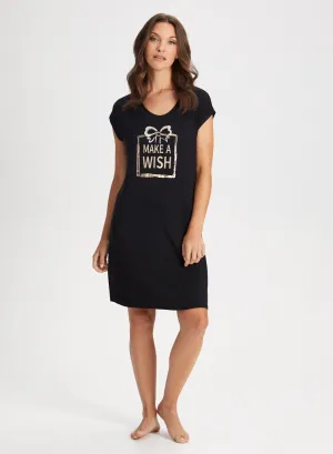 Metallic Slogan Nightshirt