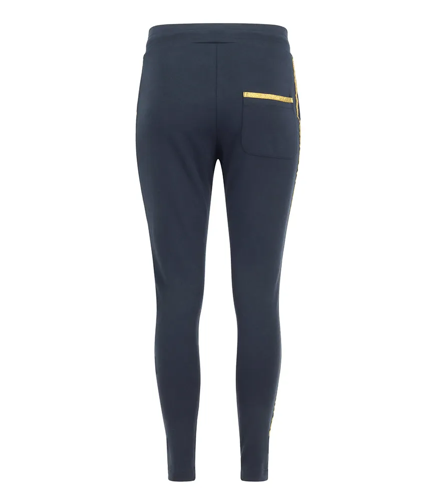 Navy W/ Gold Stripe Sweatpants