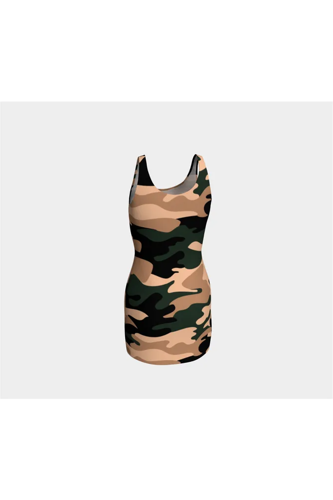 Nude Tone Camouflage Bodycon Dress