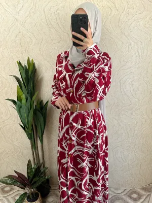 Patterned Shirt Dress