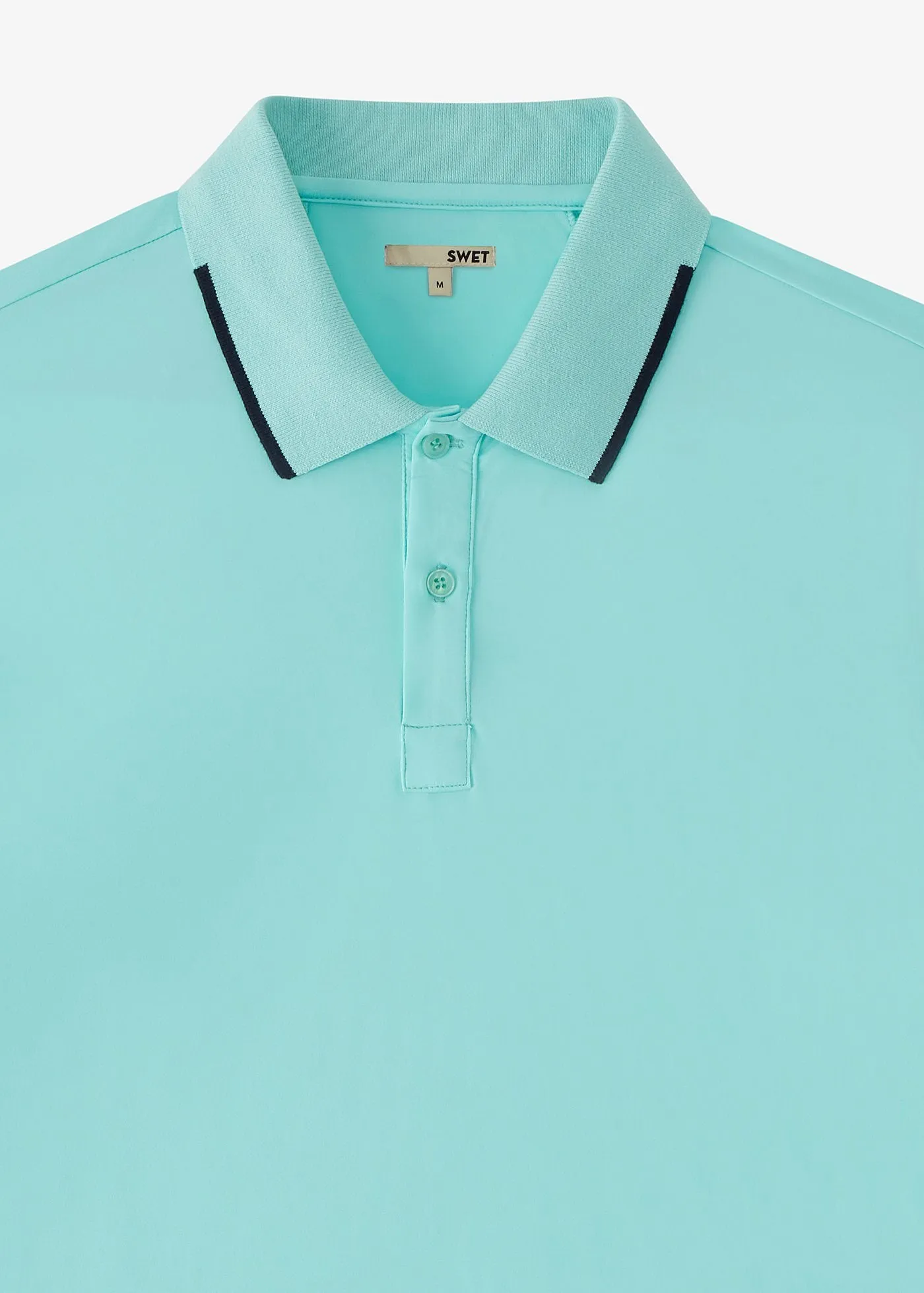 Performance Tipped Polo | Aqua w/Navy Tipping