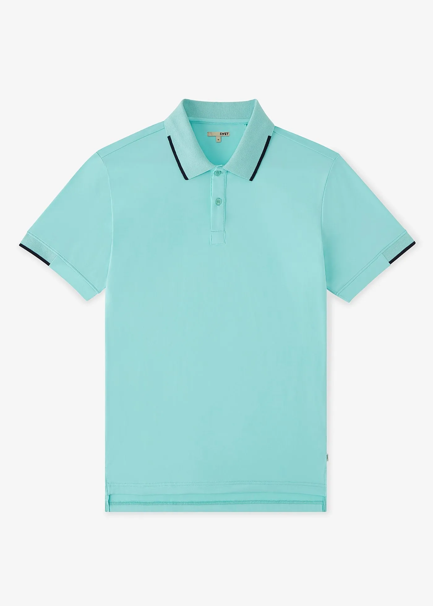 Performance Tipped Polo | Aqua w/Navy Tipping