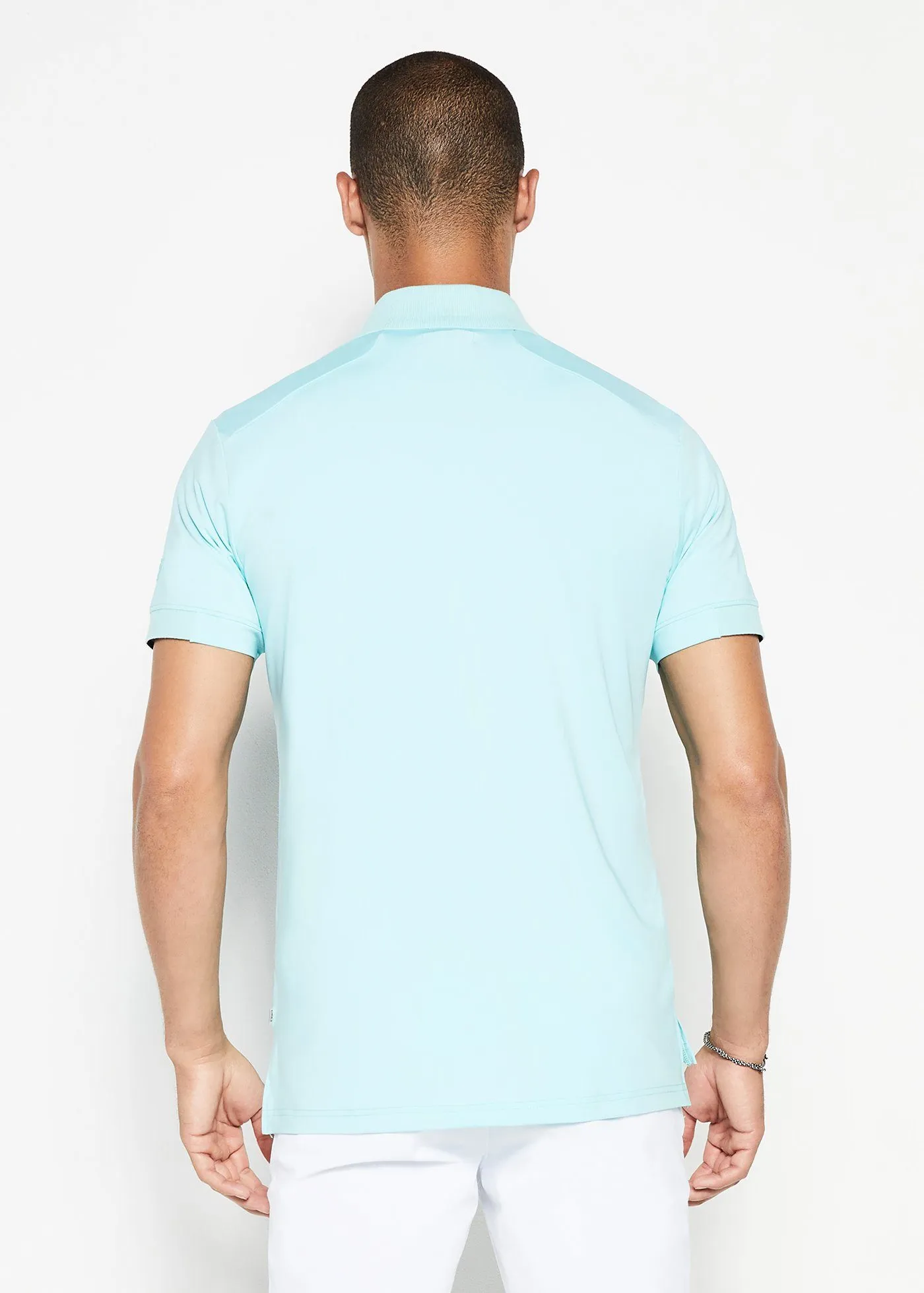 Performance Tipped Polo | Aqua w/Navy Tipping