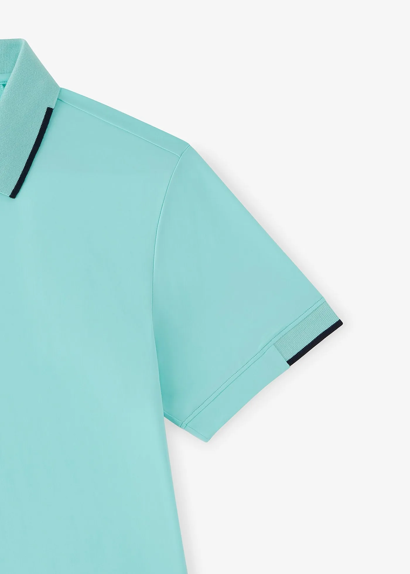 Performance Tipped Polo | Aqua w/Navy Tipping