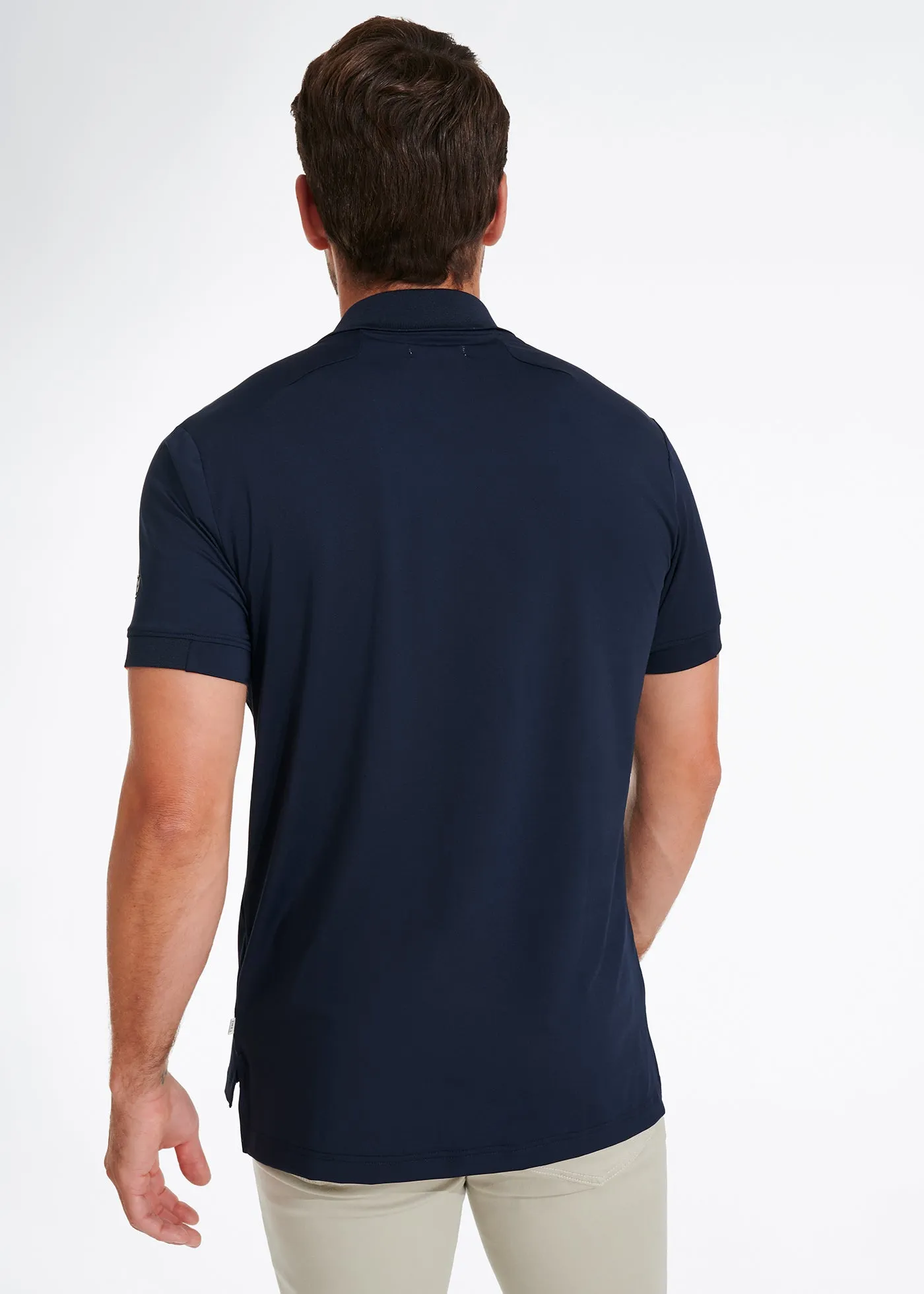 Performance Tipped Polo | Navy w/ Orange Tipping