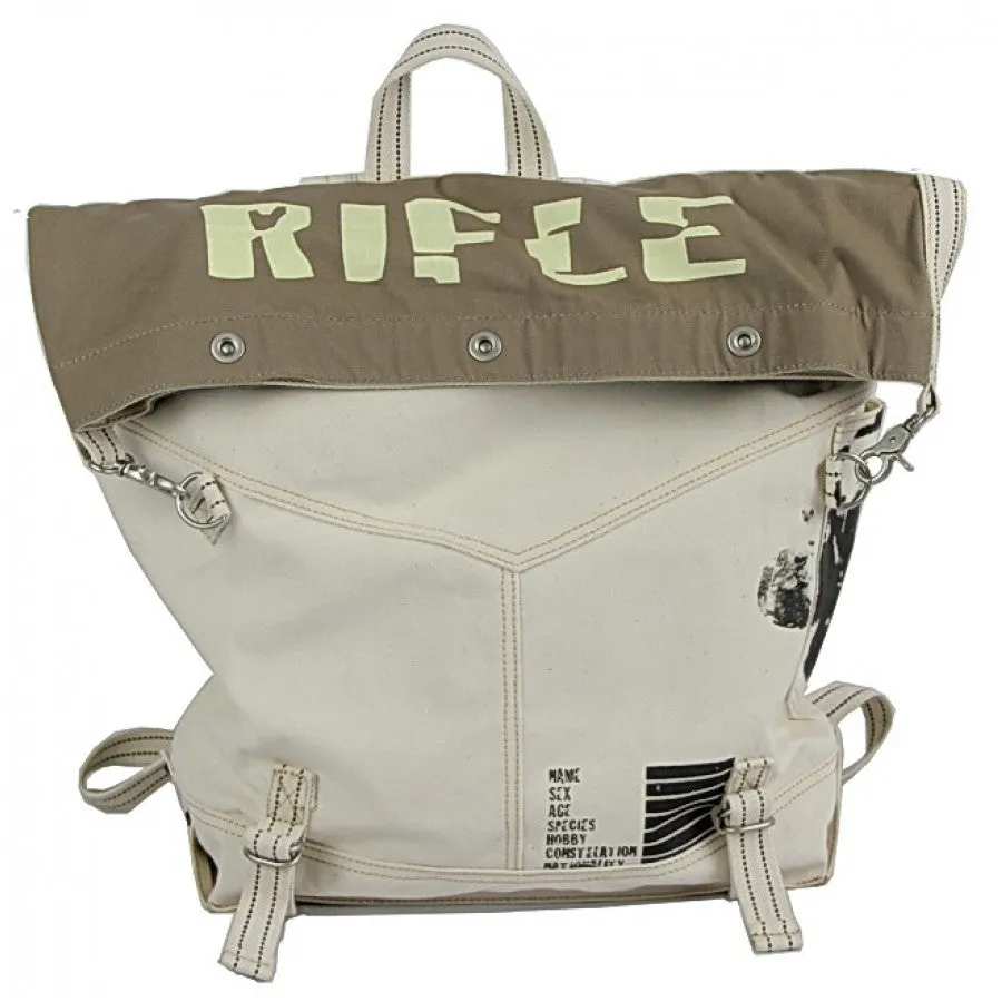 RIFLE™ Unisex Rucksacktasche -Schultertasche 2in1. Canvas