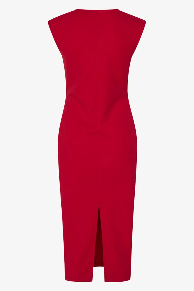 Scuba Bodycon Dress Red