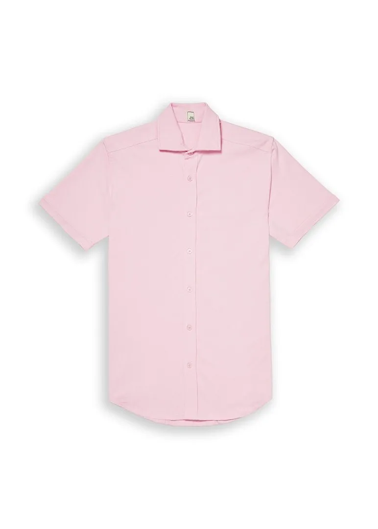 Short-Sleeve Polished Shirt | Light Pink