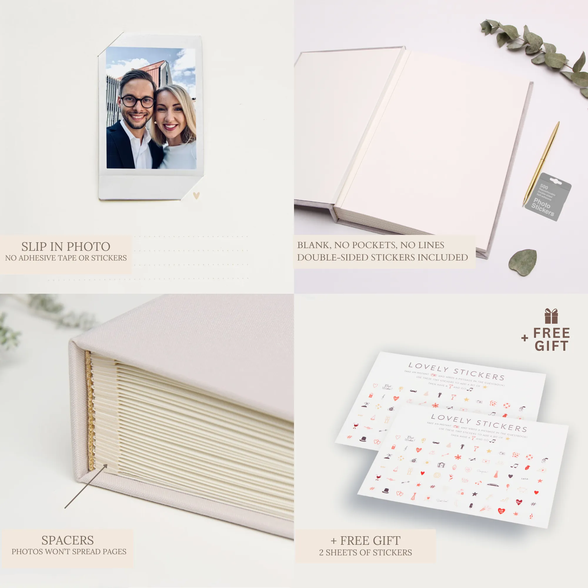 Silky White   Gold Metallic |  Guest Book