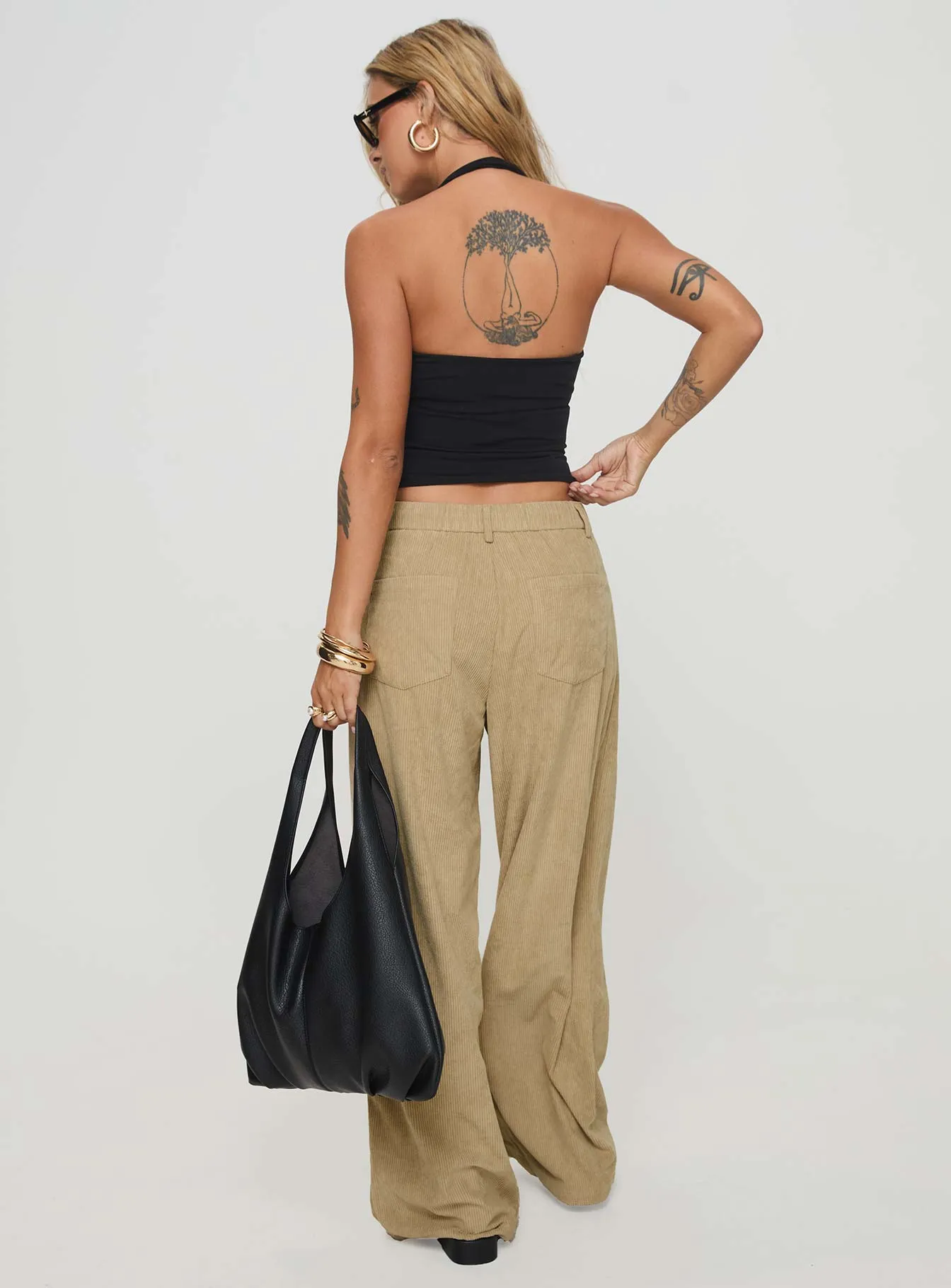 Slouched Tie Up Pant Latte