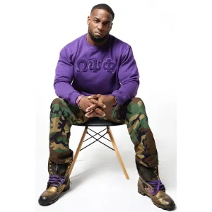 Solid ΩΨΦ Chenille Embroidered Sweatshirt