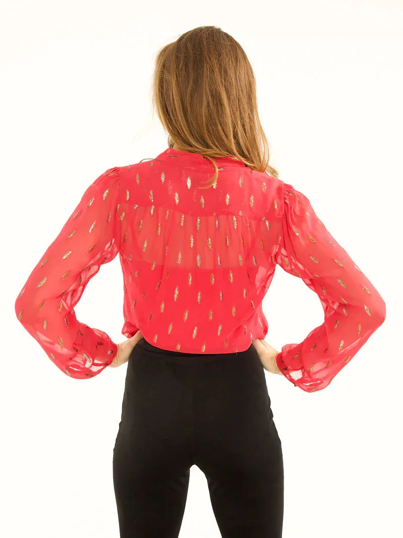 Stardust Candy Blouse-Raspberry Confetti