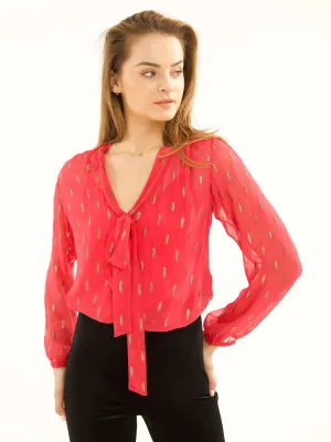 Stardust Candy Blouse-Raspberry Confetti