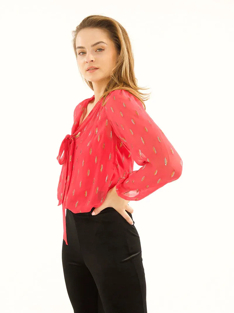 Stardust Candy Blouse-Raspberry Confetti