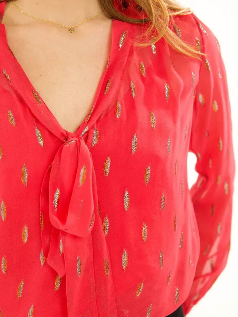 Stardust Candy Blouse-Raspberry Confetti