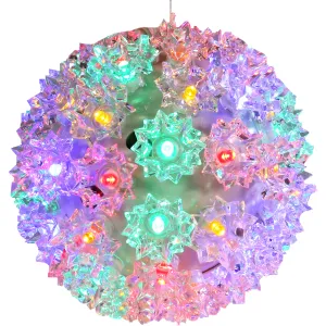 Sunnydaze 5" Lighted Hanging Ball Ornament with 5mm Wide Angle Bulbs