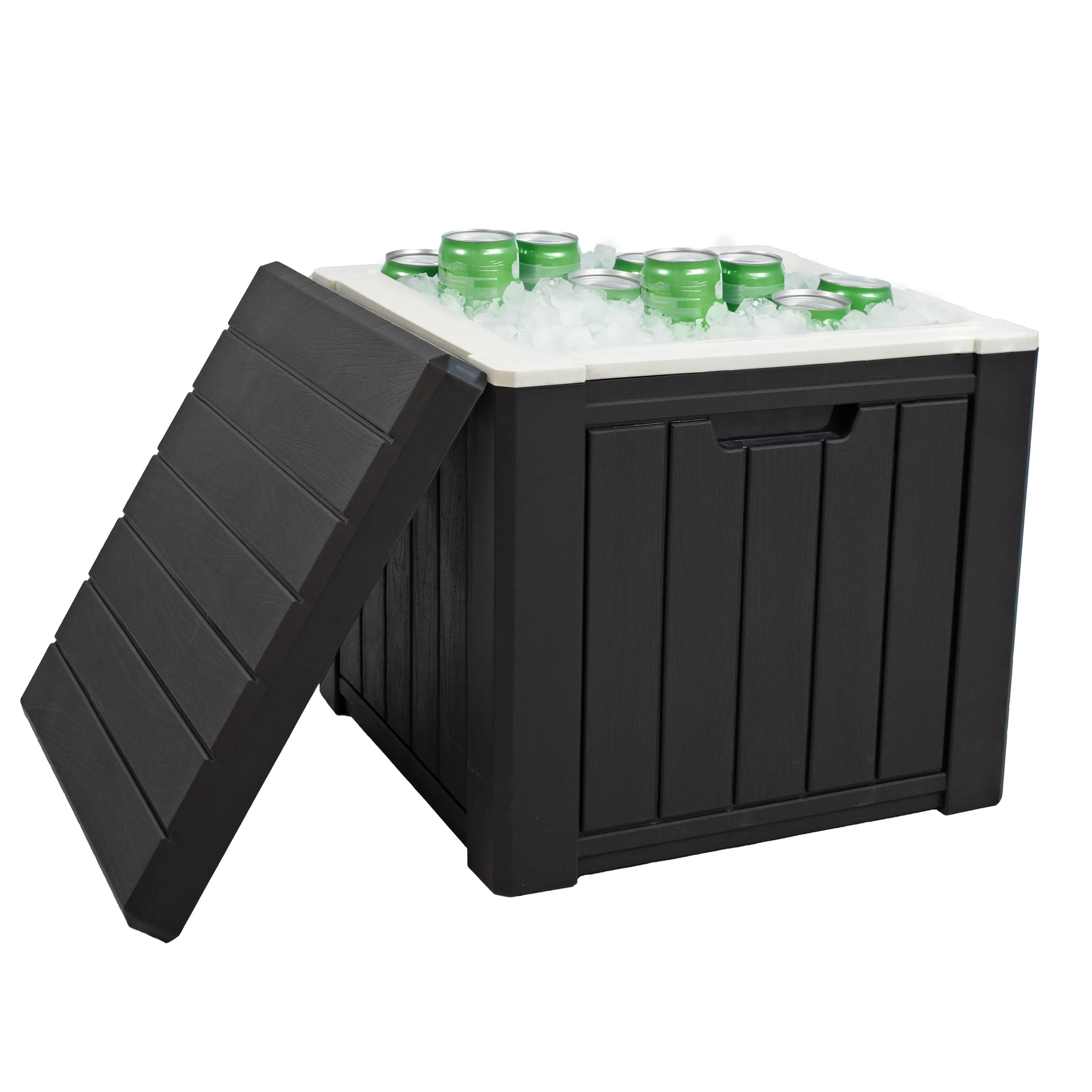 Sunnydaze 9-Gallon Outdoor Beverage Cooler for Patio - Polypropylene Resin - Black