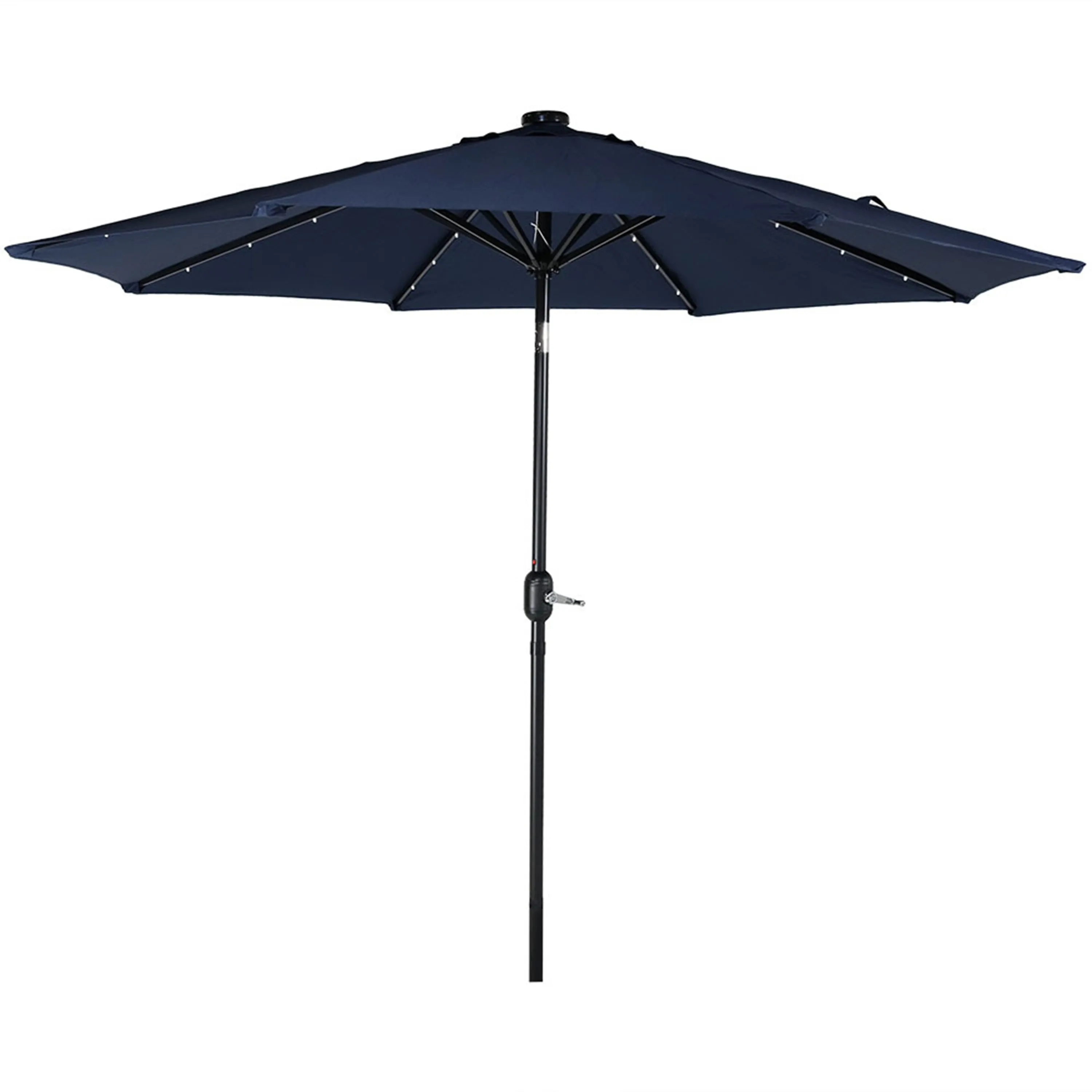 Sunnydaze 9' Solar LED Outdoor Patio Umbrella with Tilt and Crank