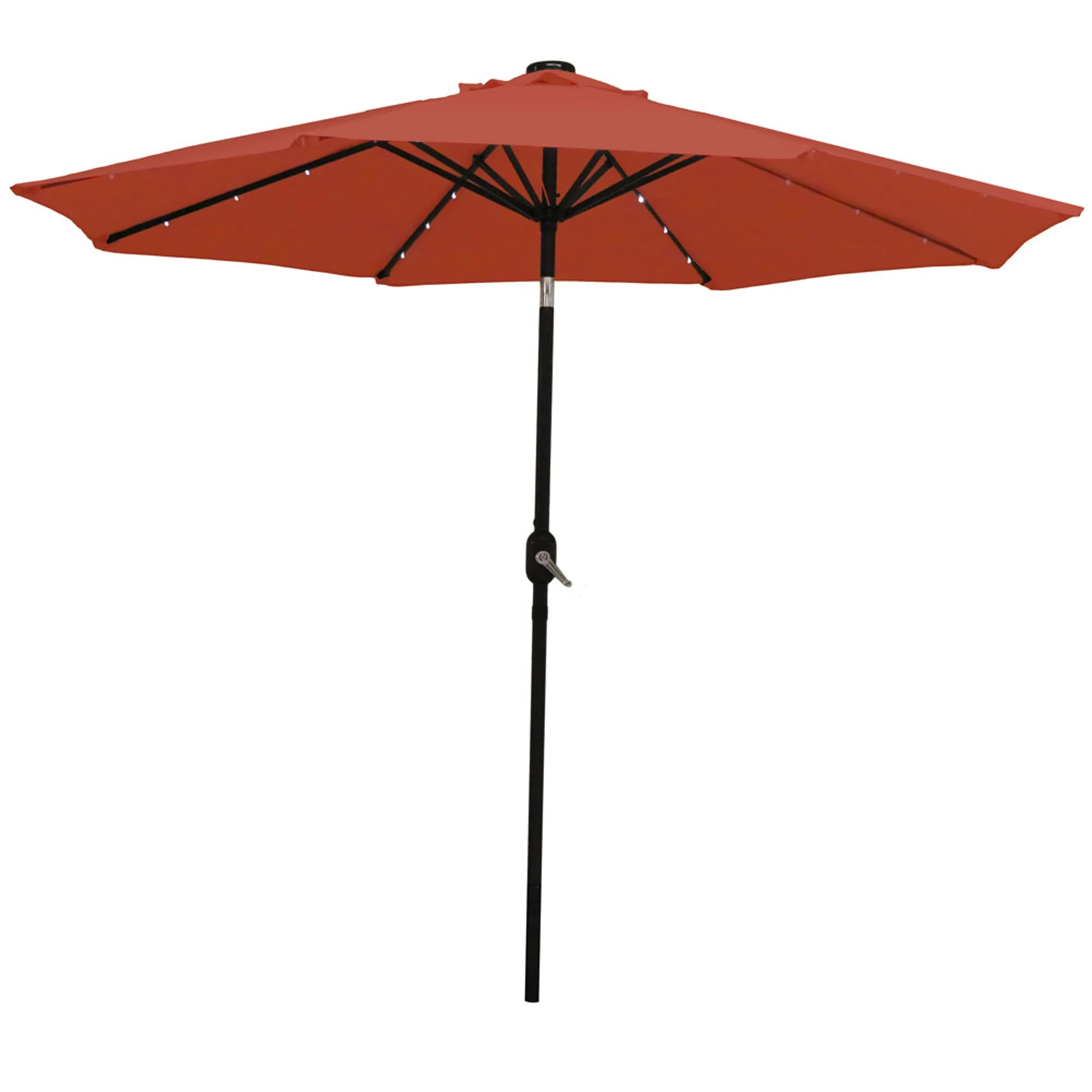 Sunnydaze 9' Solar LED Outdoor Patio Umbrella with Tilt and Crank