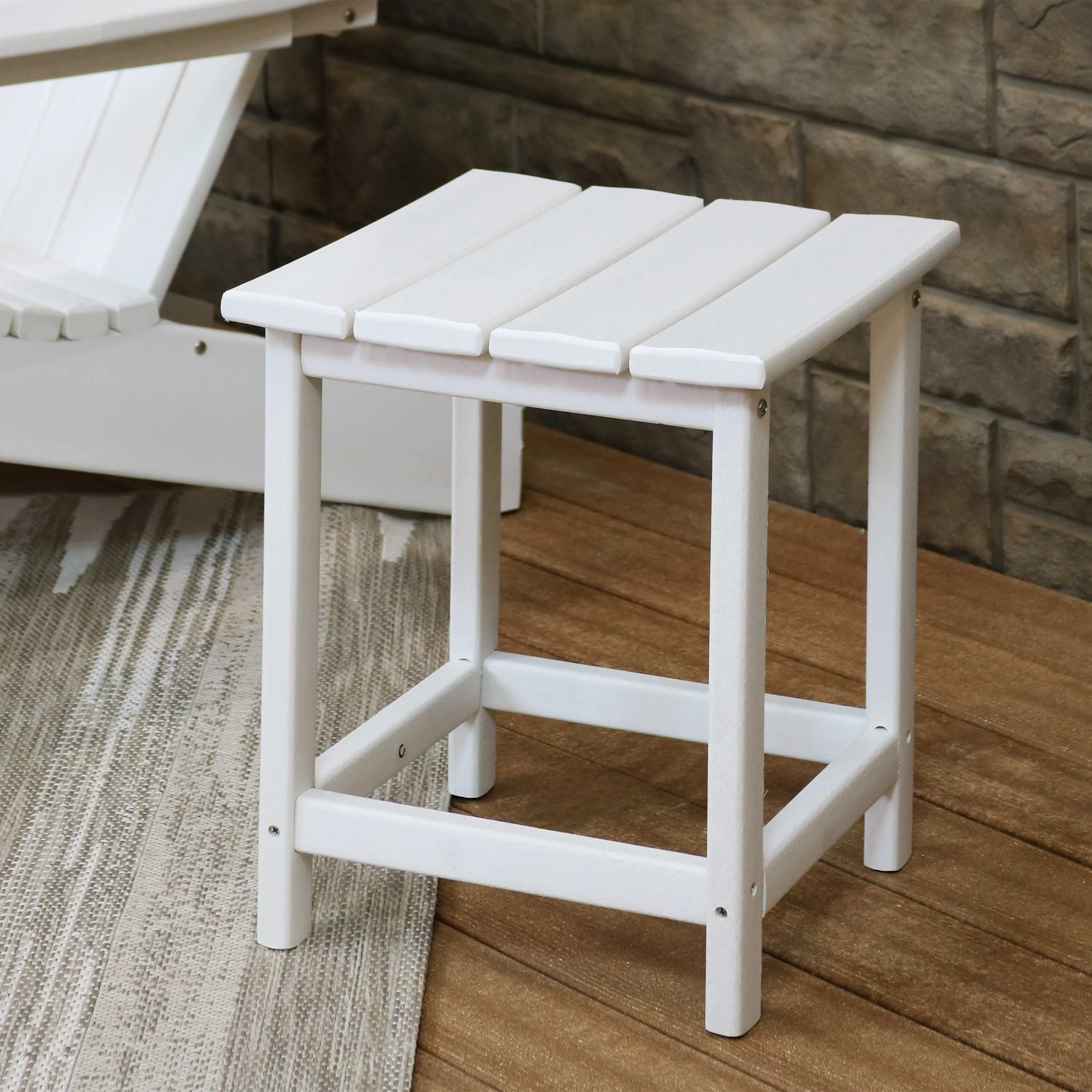 Sunnydaze All-Weather Outdoor Adirondack Square Side Table