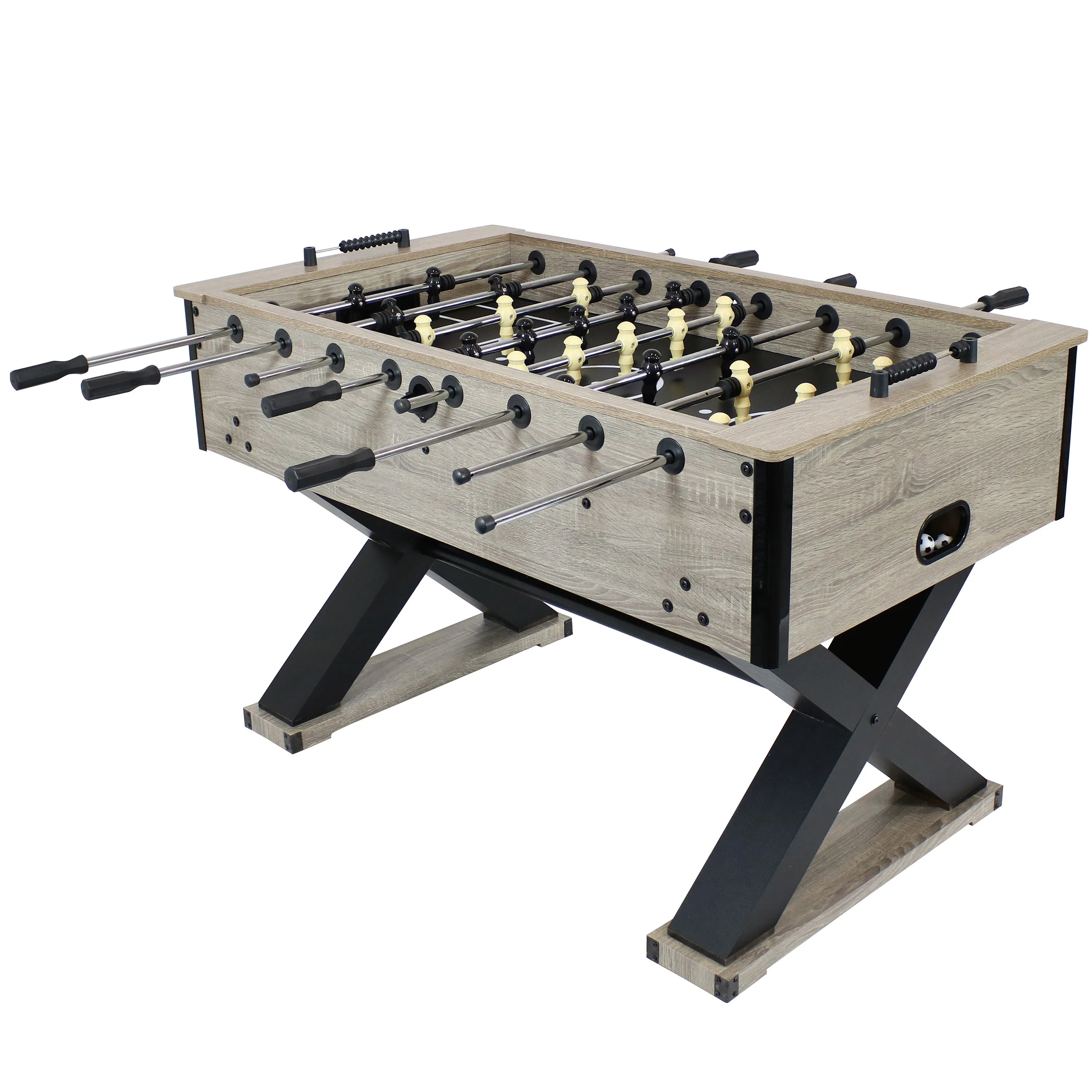 Sunnydaze Delano 54.5" Indoor Foosball Table with Distressed Wood Look