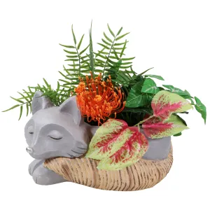 Sunnydaze Finley the Fox Indoor Planter Statue - 8"