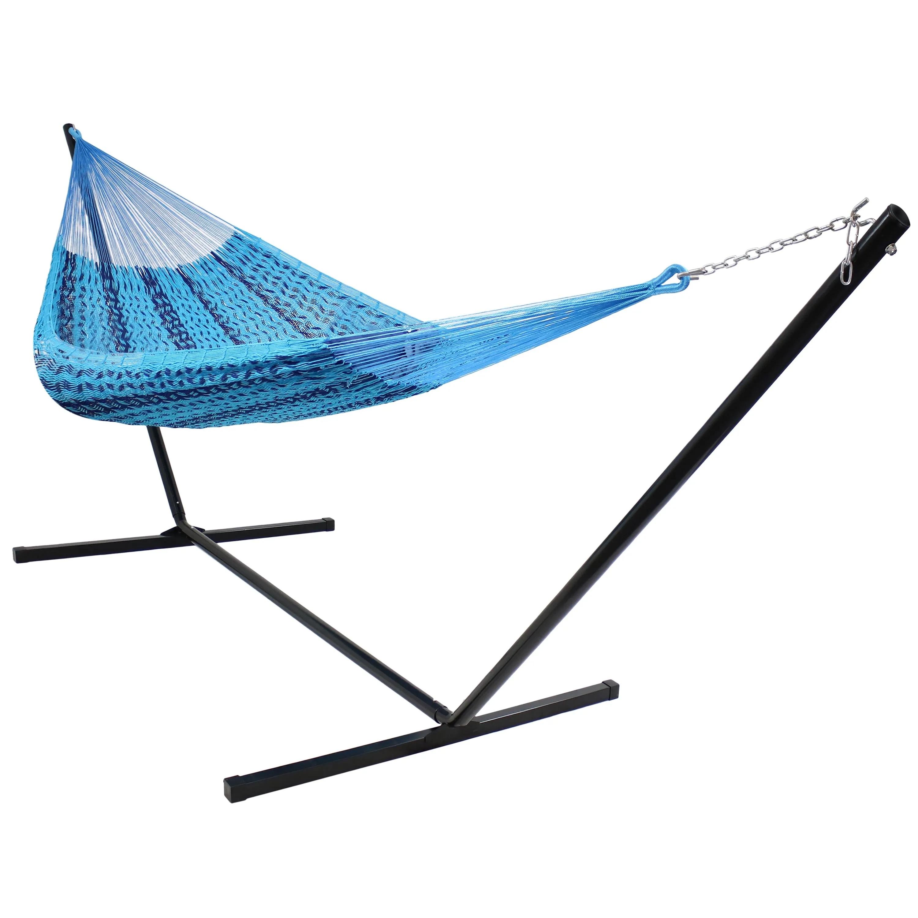 Sunnydaze Handwoven XXL Thick Cord Mayan Hammock with 15-Foot Stand