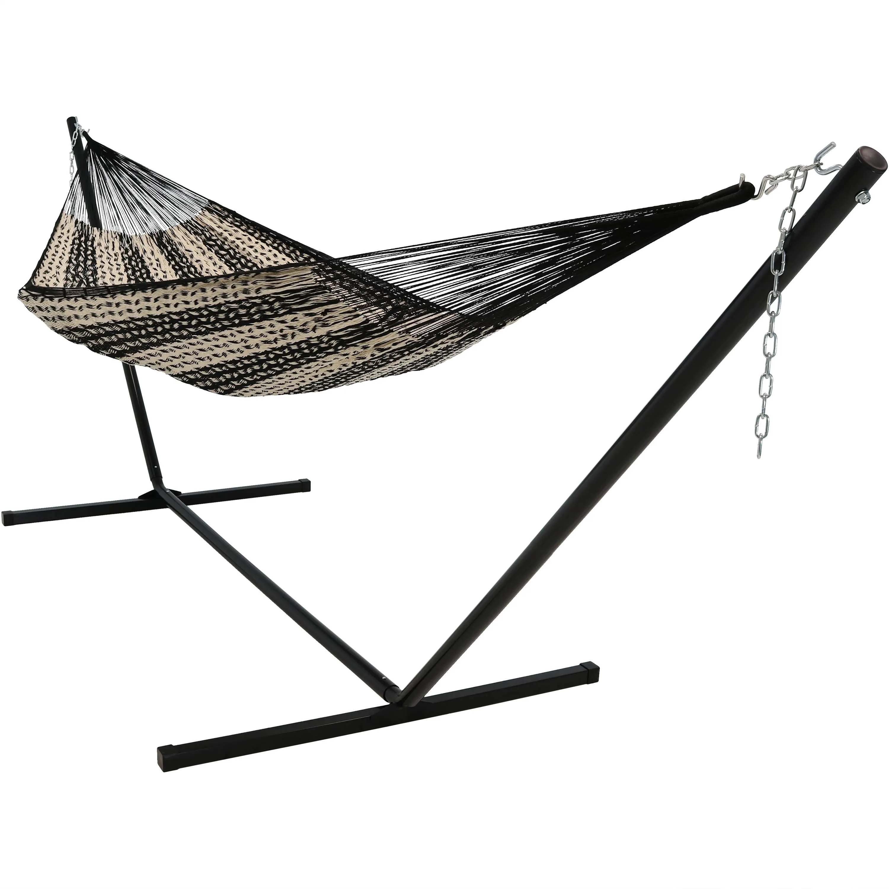 Sunnydaze Handwoven XXL Thick Cord Mayan Hammock with 15-Foot Stand